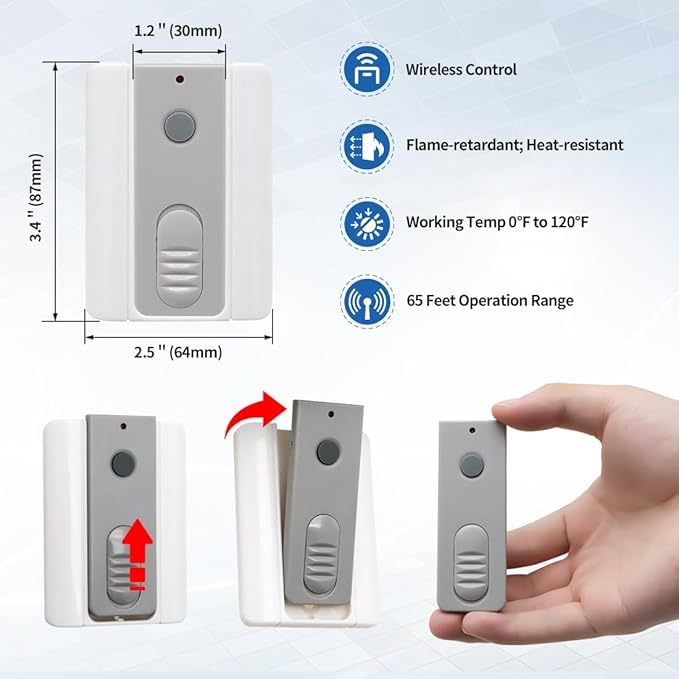 TOPENS TC173 Wireless Push Button for Automatic Swing Sliding Gate Opener Surface Mounted Portable Switch Accessory - Image 3